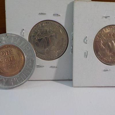 Good luck coin 1938, and 1991 D, 1987- D.