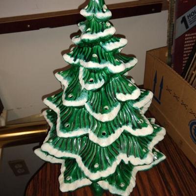 Vintage ceramic Christmas tree with base