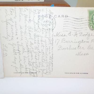 Vintage post cards with collector stamps.
