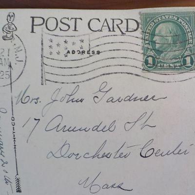 Vintage post cards with early stamps;
