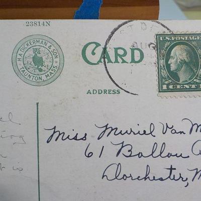 Vintage post cards with early stamps;