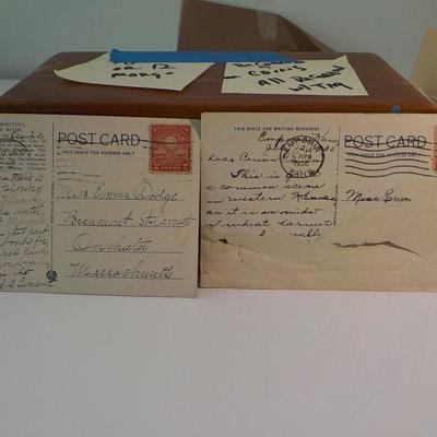 2- Vintage post cards w/ stamps.