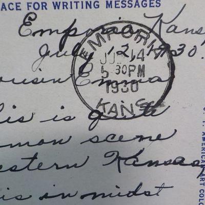 2- Vintage post cards w/ stamps.