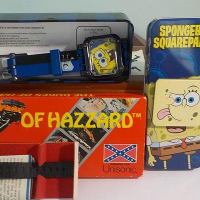 Collector watches "The Dukes of Hazzard" and "Sponge Bob Squarepants".