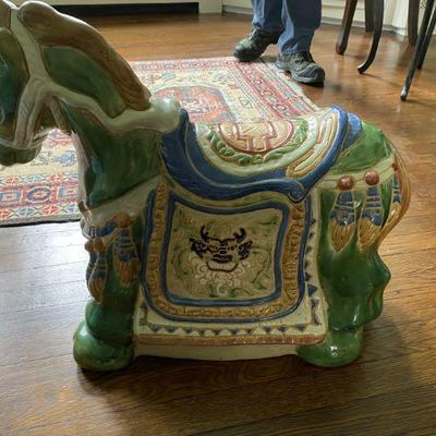 Ceramic Asian Horse Foot Rest 