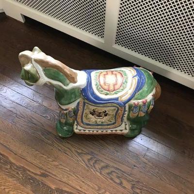 Ceramic Asian Horse Foot Rest 