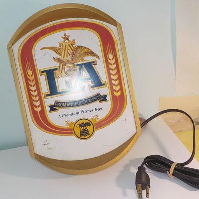 Vintage Beer sign/ LA Lager/ Anhauser Busch.