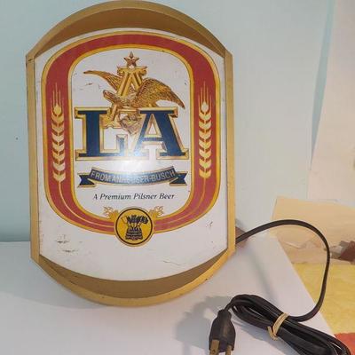 Vintage Beer sign/ LA Lager/ Anhauser Busch.