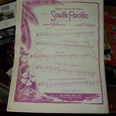 Original 1940's Broadway voice Folio " South Pacific" by Richard Rodgers & Oscar Hammerstein.