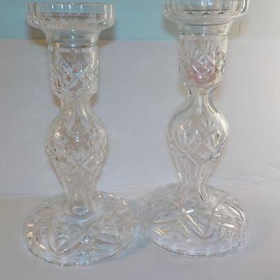 2- " Lismore Candle Holders from " Waterford".