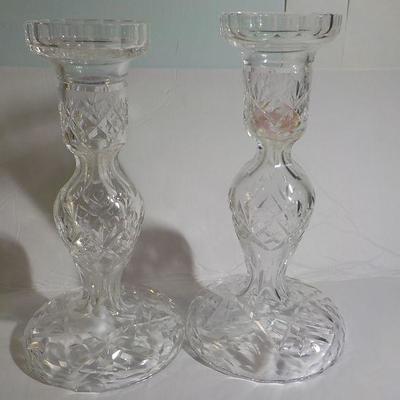 2- " Lismore Candle Holders from " Waterford".