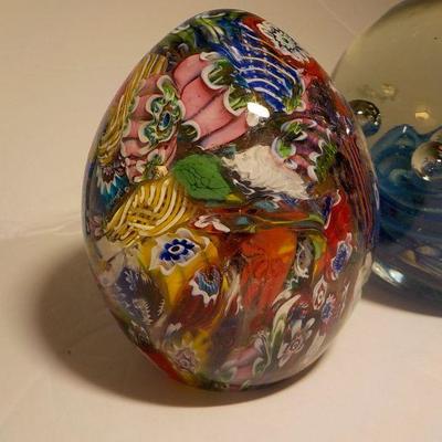  3 - decorated paper weights, murano and stien.