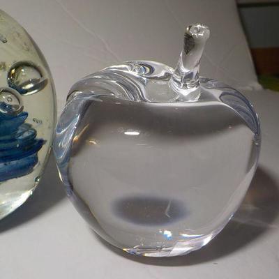  3 - decorated paper weights, murano and stien.