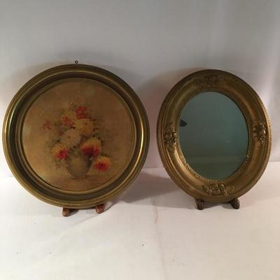 Lot 36 - Vintage Mirror & Picture 