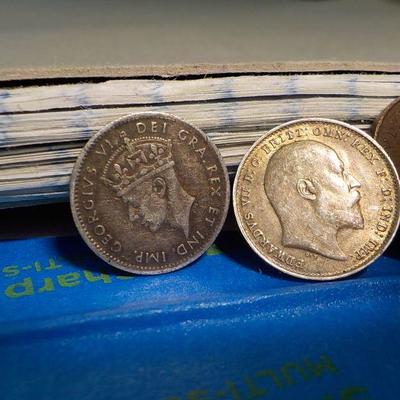 3 British coins king George V1-1941 5 cent/1909 3 cent/ 1921 one cent.