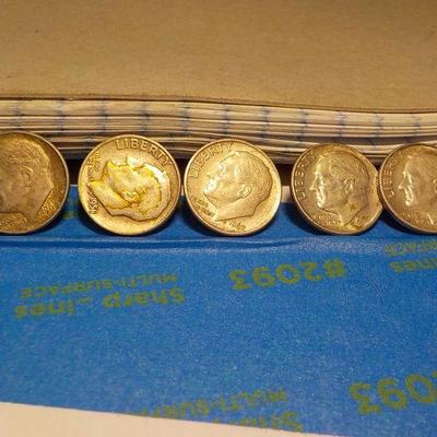5- Rooselvt war dimes 1942 and 0n.