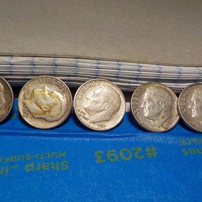 5- Rooselvt war dimes 1942 and 0n.