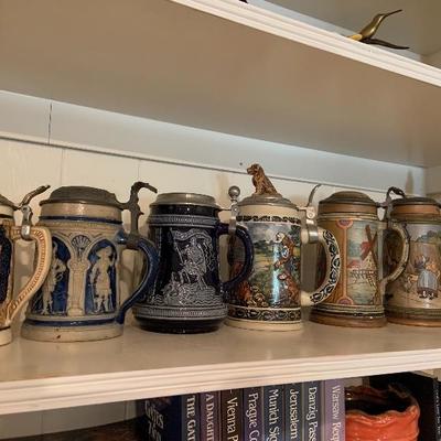 Collection of Authentic German Beer Steins Lot