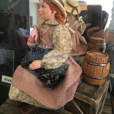 Rare Simpich Doll - Anne of Green Gables - with Music Box under glass.