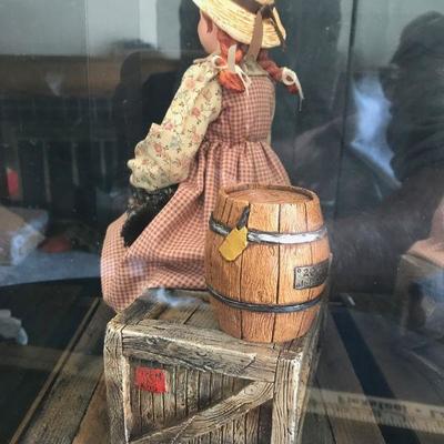 Rare Simpich Doll - Anne of Green Gables - with Music Box under glass.
