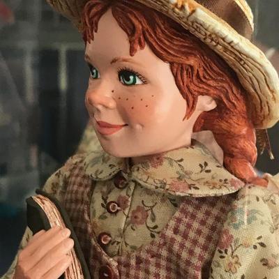 Rare Simpich Doll - Anne of Green Gables - with Music Box under glass.