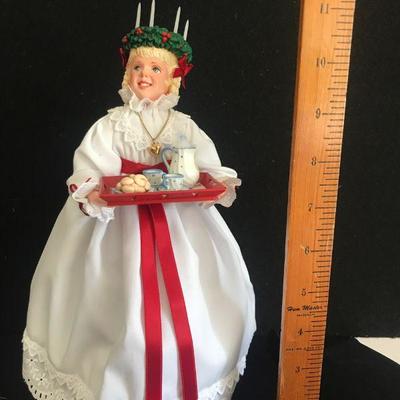 Vintage Simpich Doll - Santa Lucia Swedish Christmas Holiday figurine. Perfect condition.