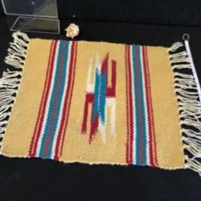 Small Southwest Rug & Tiny Pig Bank