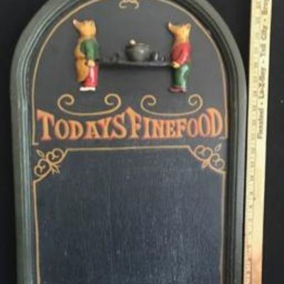 Kitchen Menu Board & Glass Bear Jar
