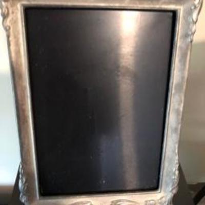 Antique Frame & Vintage Pewter Metal Lot Tray & Cups