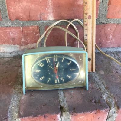 Atomic Blue Vintage GE Telechron Electric Alarm Clock