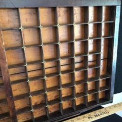 Antique Letterpress Wooden Type-Set Tray