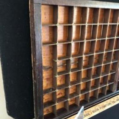 Antique Letterpress Wooden Type-Set Tray