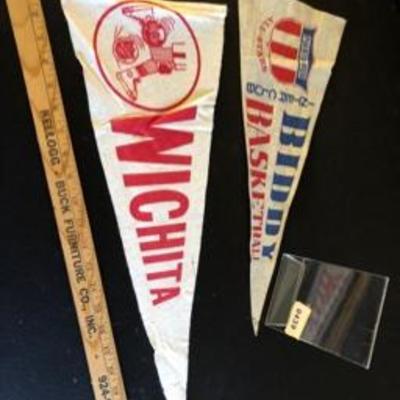 Vintage Felt Pennants Wichita, Ks Soccer & Biddy Basketball 