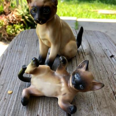 Vintage Siamese Cats Figurines