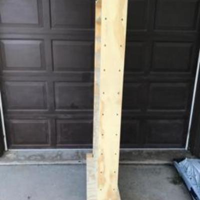 Large Wooden Shelving Unit On Rollers 6' Tall