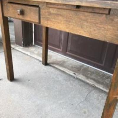 Antique Mission Oak Library Table Student Desk