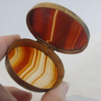 Vintage Agate and Brass Keepsake Box