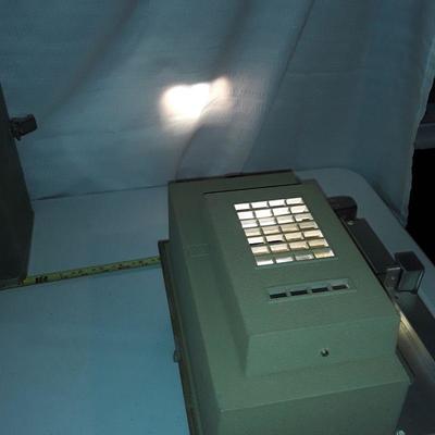 Lot Slide projector, slide magazines, screen