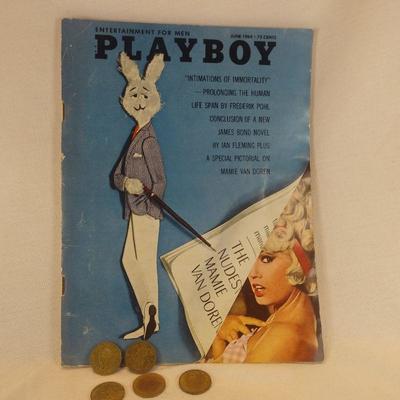 1964 Playboy Magazine & Heads/Tails Betting Coins