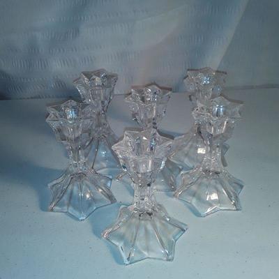 lot 6 small taper candle holders