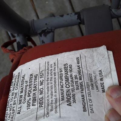 Lot of 10 red outdoor cushions and pillows