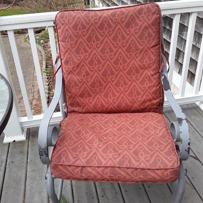 Lot of 10 red outdoor cushions and pillows