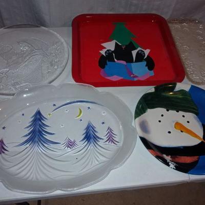 5 Holiday plates and platters
