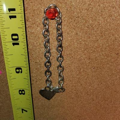 Sterling Heart Link Bracelet 