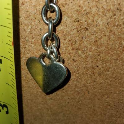 Sterling Heart Link Bracelet 