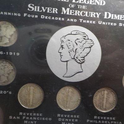 History of the Legend silver  Mercury Dime with real collectible dimes.