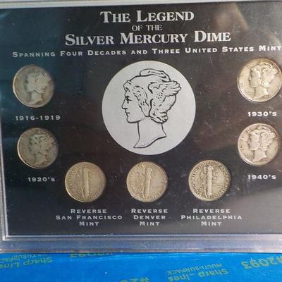 History of the Legend silver  Mercury Dime with real collectible dimes.