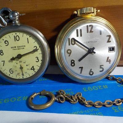 West Clock Pocket watch and New Haven Pedometer.