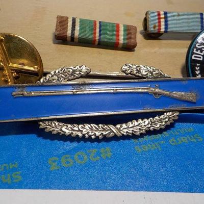 Coolest Military pins/ Under fire combat rifle pin(sterling), Delta pin, and others.