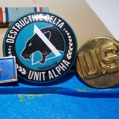 Coolest Military pins/ Under fire combat rifle pin(sterling), Delta pin, and others.